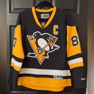 #87 Sidney Crosby Pittsburgh Penguins Reebok Women’s Jersey Large